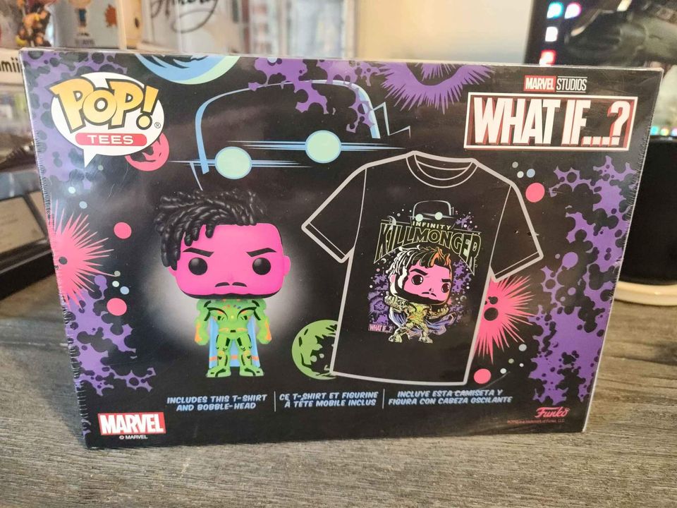 Funko PoP & Tee: Marvel What If...? Blacklight Killmonger- Size 2XL Funko