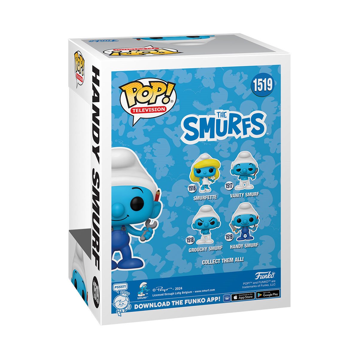 The Smurfs Classic Handy Smurf Funko Pop! Vinyl Figure #1519 *NOT MINT* Funko