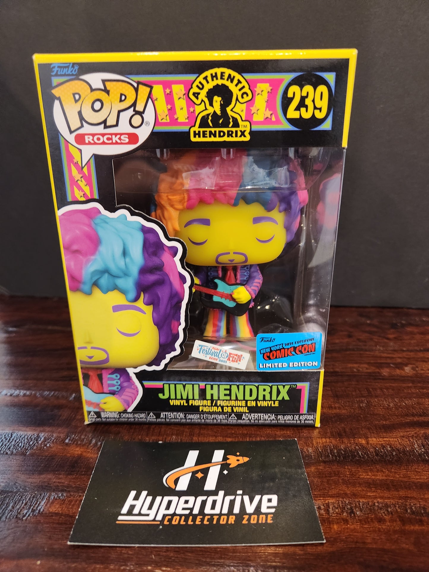 Jimi Hendrix Blacklight Funko PoP! Vinyl Figure NYCC / Festival of Fun Exclusive Funko