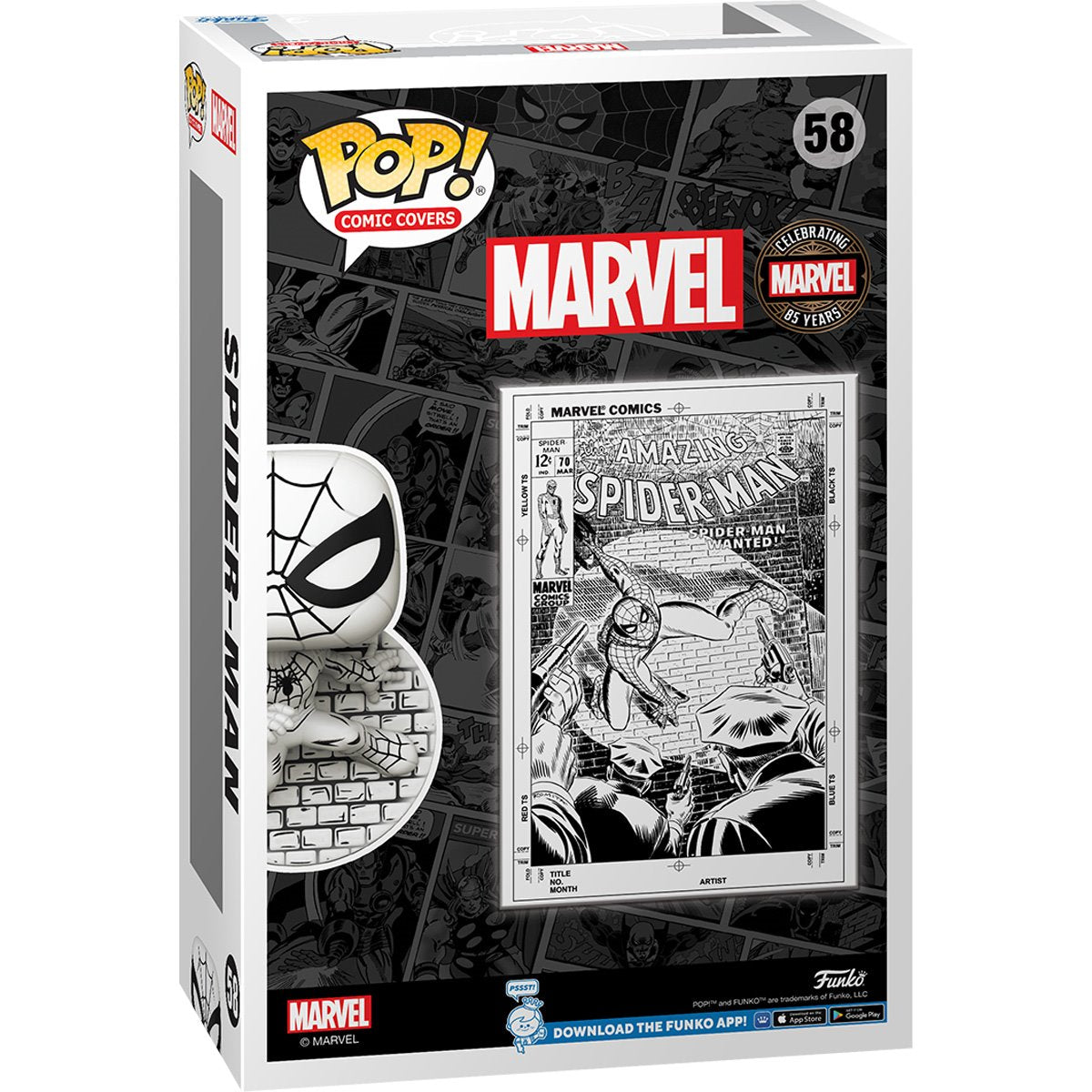 Marvel's 85th Anniversary The Amazing Spider-Man Funko Pop! Comic Cover Figure #58 with Case Funko