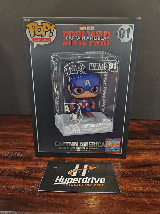 Marvel Captain America Civil War Captain America Funko Die-Cast 2021 Summer Convention Exclusive Funko