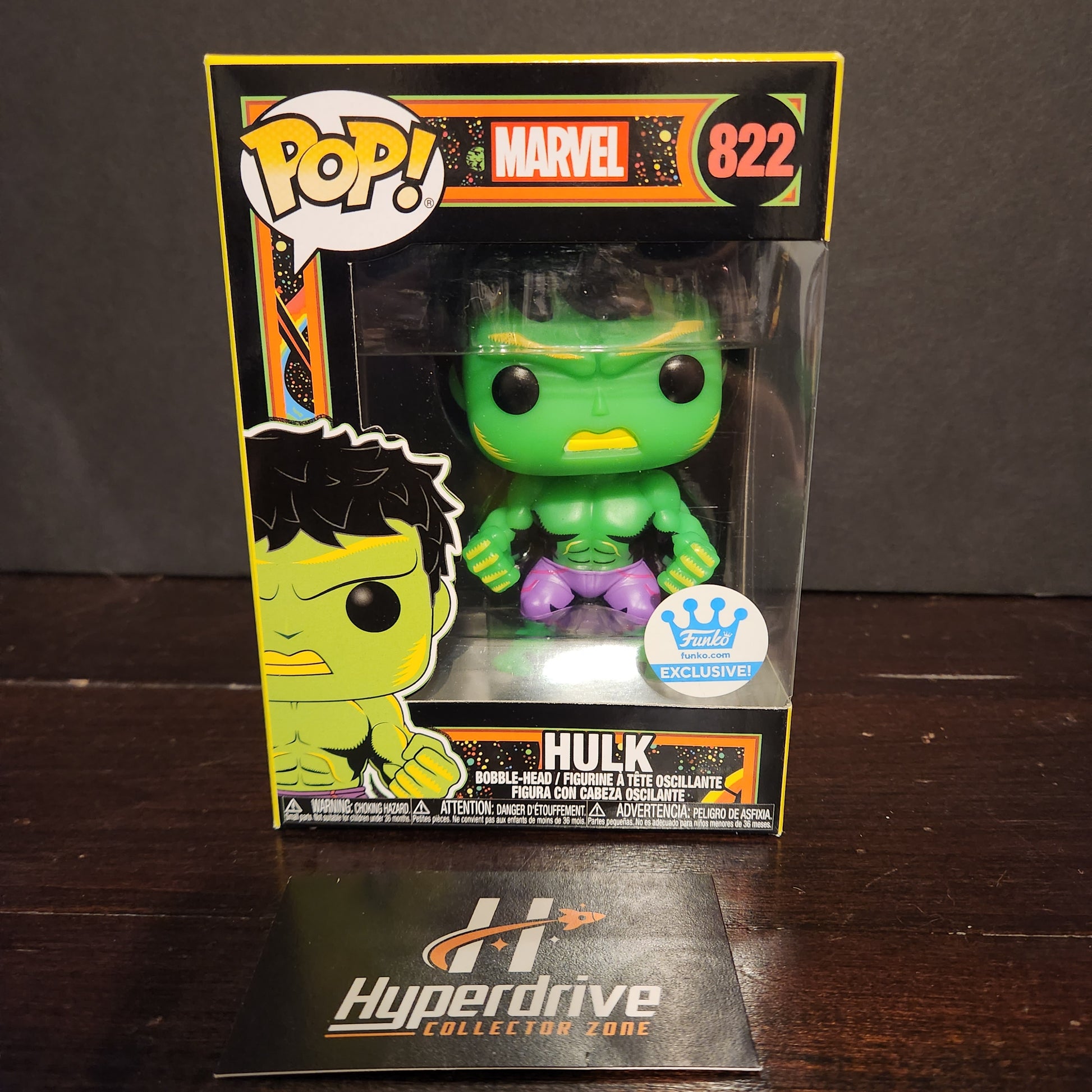 Marvel Hulk Blacklight Funko PoP Vinyl Figure #822 Funko