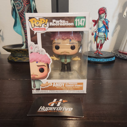 Parks and Recreation Andy as Princess Rainbow Sparkle Funko Pop! Vinyl Figure #1147 Funko