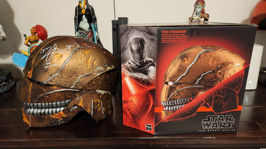 Star Wars Black Series The Stranger Helmet Prop Replica Signed Manny Jacinto COA Hasbro