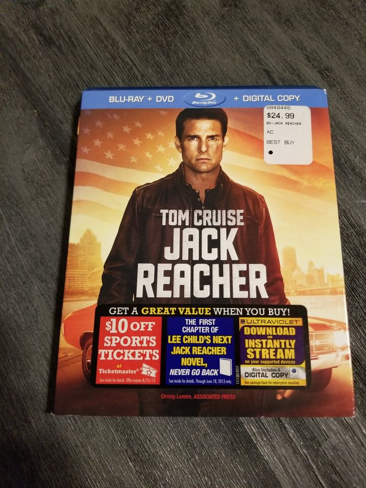 Jack Reacher Blu-ray DVD Tom Cruise Hyperdrive Collector Zone