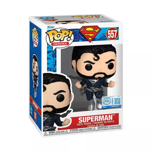 DC Heroes Superman (Black Suit) Funko Pop! Vinyl Figure #557 Exclusive