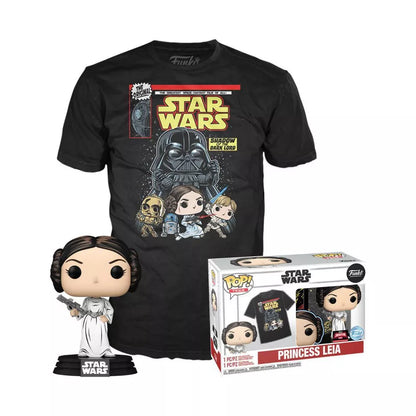 Star Wars Retro Princess Leia Funko Pop! Vinyl Figure & Tee- Medium