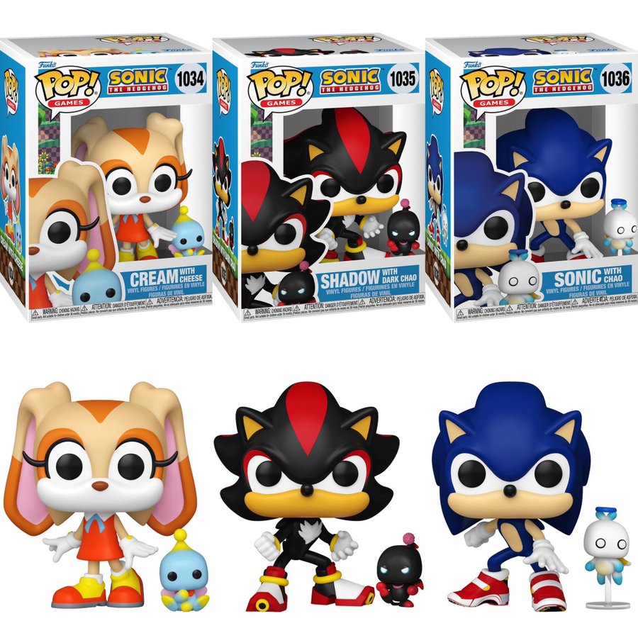 Sonic The Hedgehog Funko Pop! Vinyl Figure Bundle of 3 Funko