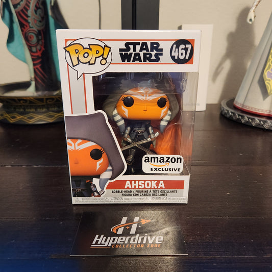 Star Wars The Mandalorian Ahsoka Tano Funko PoP Vinyl Figure #467 Hooded w/ Dual Sabers Exclusive