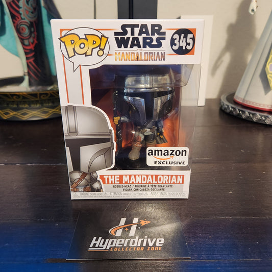 Star Wars The Mandalorian Chrome Funko PoP Vinyl Figure #345 Exclusive Funko