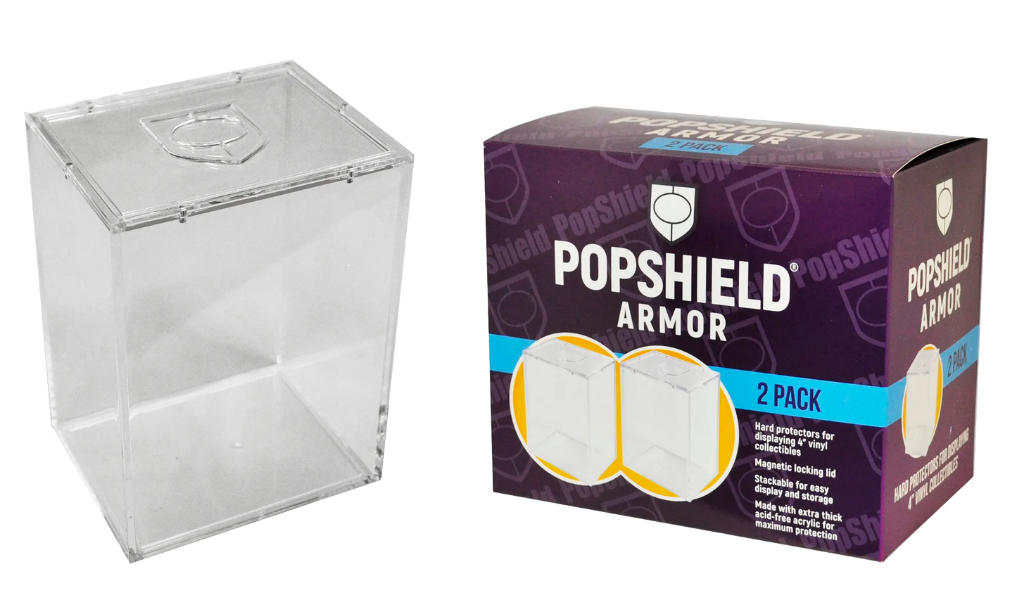 PopShield Armor Hard Protectors 2-Count - Stackable with Magnetic Lid 7BaP